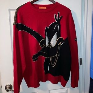 Iceberg History Looney Tunes Daffy Duck Crewneck Sweater Mens Size L-XL